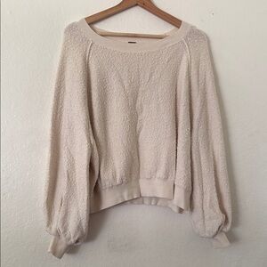 Free People Urban Outfitters Found My Friend Crewneck Sweatshirt in Cream Sz S